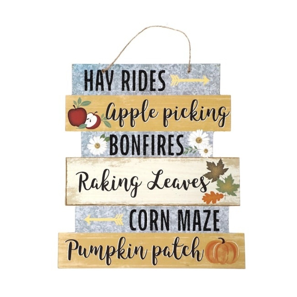 NWT Wooden Harvest Fall Welcome Signs